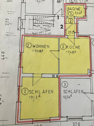 Erdgeschosswohnung ohne Provision / Woh. 2,5 Zi., 63m²