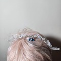 Selling with online payment: Fairy quartz crown with blue stone bug