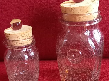 Vente: LOT DE 2 POTS BIOT EN VERRE SOUFFLE