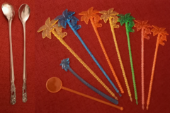 Selling: LOT DE 2 CUILLERES A GLACE ET 6 PALMIERS COCKTAIL