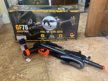 Selling: AEG game face airsoft gun (original price I bought it for 120)