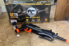 Selling: AEG game face airsoft gun (original price I bought it for 120)