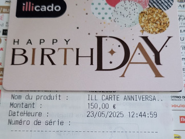Vente: Carte cadeau illicado (150€)