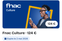 Vente: e-Carte Fnac Darty (124€)