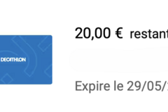 Vente: e-Carte cadeau Décathlon (20€)