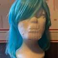 Selling with online payment: Light Blue/ Teal Short wig with a side pony