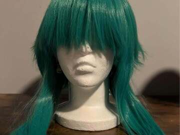 Selling with online payment: Green/Teal Gumi Wig