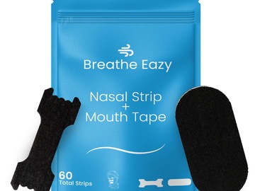 Bulk Lots: Breathe Eazy Premium Sleep Tape and Nasal Strips (60 Pack) 
