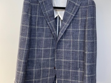 Selling with online payment: [EU] NWOT Suitsupply Jort mid blue windowpane jacket, size 38R
