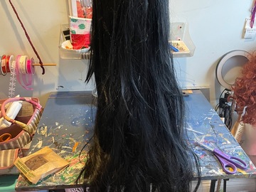 Selling with online payment: Long Straight Black Wig