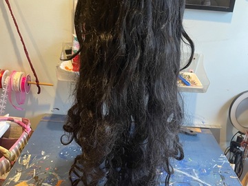Selling with online payment: Long Curly Black Wig