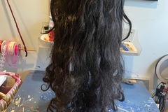 Selling with online payment: Long Curly Black Wig