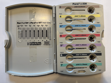 Gebruikte apparatuur: Para Post XH Endodontic Post System - Whaledent