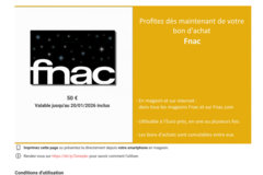 Vente: e-Carte cadeau Fnac (50€)