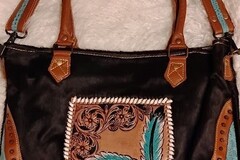 Bulk Lots: Myra Bag MultiColor Hand Tooled Hairon Leather Handbag Purse West