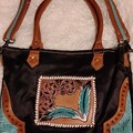 Bulk Lots: Myra Bag MultiColor Hand Tooled Hairon Leather Handbag Purse West