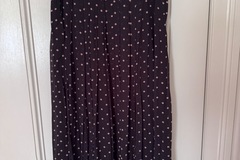 Selling: Polka dot pleated black/baby pink skirt Large