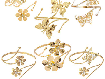 Bulk Lots: 50pcs butterfly bracelet flower armband open arm bracelet