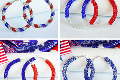 Bulk Lots: 50 pairs of Independence Day color matching rhinestone