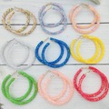 Bulk Lots: 100 pairs of exaggerated colorful sequined large hoop earrings