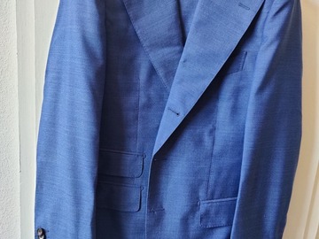 Selling with online payment: Suitsupply size 40 R mid blue tropical wool single breasted suit