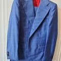 Selling with online payment: Suitsupply size 40 R mid blue tropical wool single breasted suit
