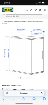 BUREAU IKEA. (2 caissons Alex + 1 plateau)