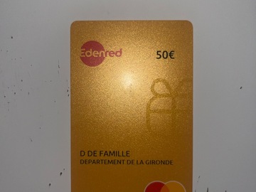 Vente: Carte cadeau Kadéos Zénith (50€)