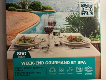Vente: Coffret Smartbox "Week-end gourmand et spa" (189,90€)