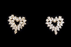 Bulk Lots: 50 pairs-Swarovski Rhinestone Heart Earrings--$1.99 pair
