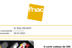 Vente: e-Carte cadeau Fnac-Darty (50€)