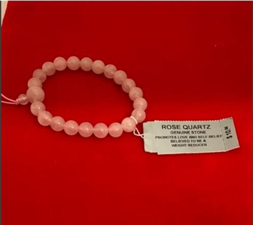 144 pcs-Genuine 8mm Rose Quartz Bracelet-$.69 pcs-$10.00 retail