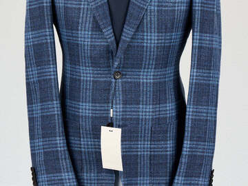 Selling with online payment: [EU] NWT Suitsupply mid blue checked jacket, size 38R