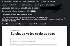 Vente: e-Carte cadeau Netflix (50€)