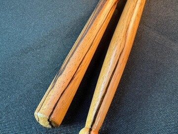 Selling with online payment: Ingrained Instruments Zebrawood 5B beaded tip drumsticks