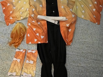 Selling with online payment: Demon Slayer Zenitsu Agatsuma full cosplay & wig