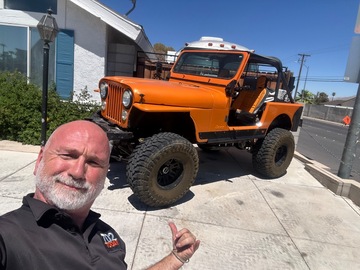 Renting out per hour: “OJ” Orange Jeep