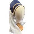 Verkaufen: French Hood in Blau mit Perlen