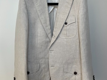 Selling with online payment: [EU] Suitsupply Jort stone linen safari jacket, size 36R
