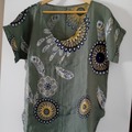 Vente: Blouse légère en lin kaki - Taille unique