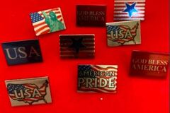 Bulk Lots: 500 pcs-- Patriotic Tac Pins--$0.19 pcs!!