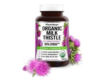 Bulk Lots: (50 bottles) FarmHaven Milk Thistle Capsules 11250 mg, 120 Vegeta