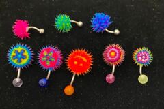 Bulk Lots: 250 pcs--Belly Charms--Fuzzy Ball Jewelry--$0.39 pcs!