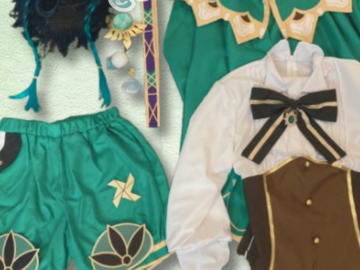 Selling with online payment: [LIGHTLY WORN] Size S Genshin Impact Venti Cosplay and Wig 