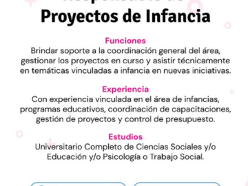 Radar: Responsable de Proyectos de Infancia