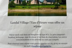 Vente: Bon cadeau Landal Village l'Eau d'Heure (360€)