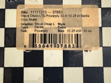 Selling with online payment: 2008 Santa Cruz Steve Olson deck