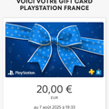 Vente: Carte PlayStation (20€)