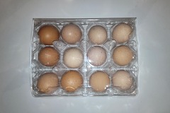 Selling with In-person Payment: FRESH EGGS FREE RANGE LOVED FED OMEGA RICH DIET