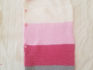 Vente au détail: Nid d'ange rose, blanc et gris pour fille